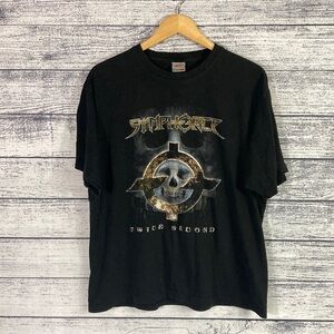 Vintage 2003 Y2K Symphorce Twice Second Two Seconds In Europe Metal Band Tee